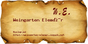 Weingarten Elemér névjegykártya
