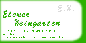 elemer weingarten business card